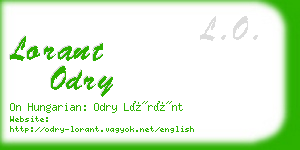 lorant odry business card